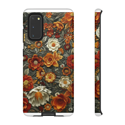 Custodia per iPhone con fiori autunnali, calda eleganza floreale, custodia protettiva stagionale, custodie per telefoni resistenti