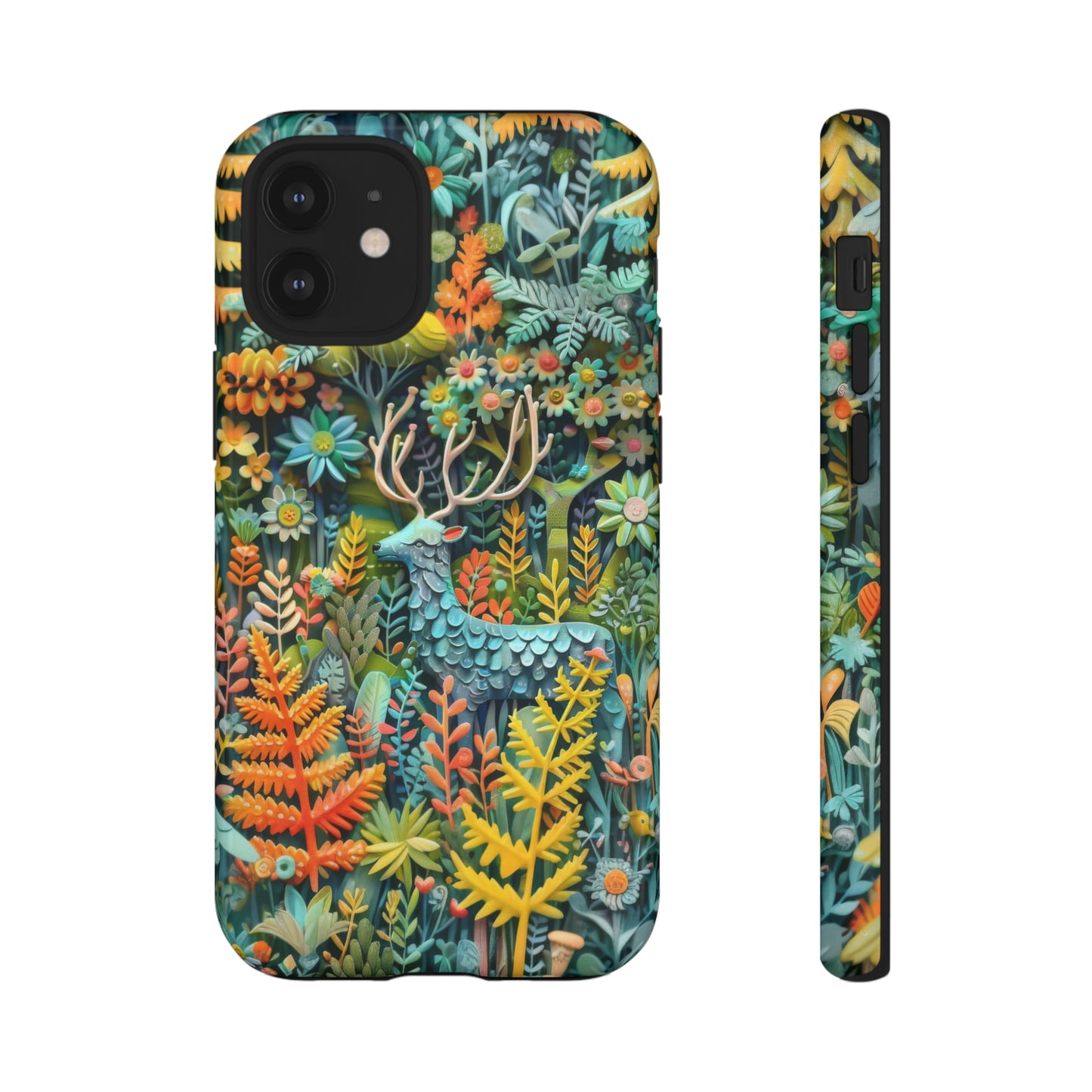 Zauberhafte Waldhirsch iPhone Hülle, Zauberhaftes Fauna- und Flora-Design, Schützende, von der Natur inspirierte Hülle, Robuste Handyhüllen