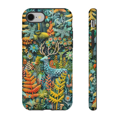 Zauberhafte Waldhirsch iPhone Hülle, Zauberhaftes Fauna- und Flora-Design, Schützende, von der Natur inspirierte Hülle, Robuste Handyhüllen