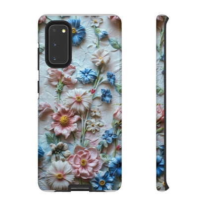 Florale Handyhülle, 3D Blumentextur Handyhülle, Schützendes &amp; stylisches Smartphone Accessoire, Robuste Handyhüllen 