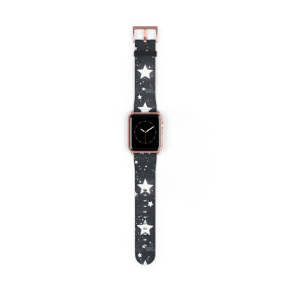 Celestial Stars Night Sky Smartwatch Band | Galactic Theme Watch Strap | Fashionable Astronomy-Inspired Accessory. Apple Watch Band Apple Watch Straps For Series 4 5 6 7 8 9 ULTRA SE 38/40/41mm & 42/44/45mm Vegan Faux Leather Band