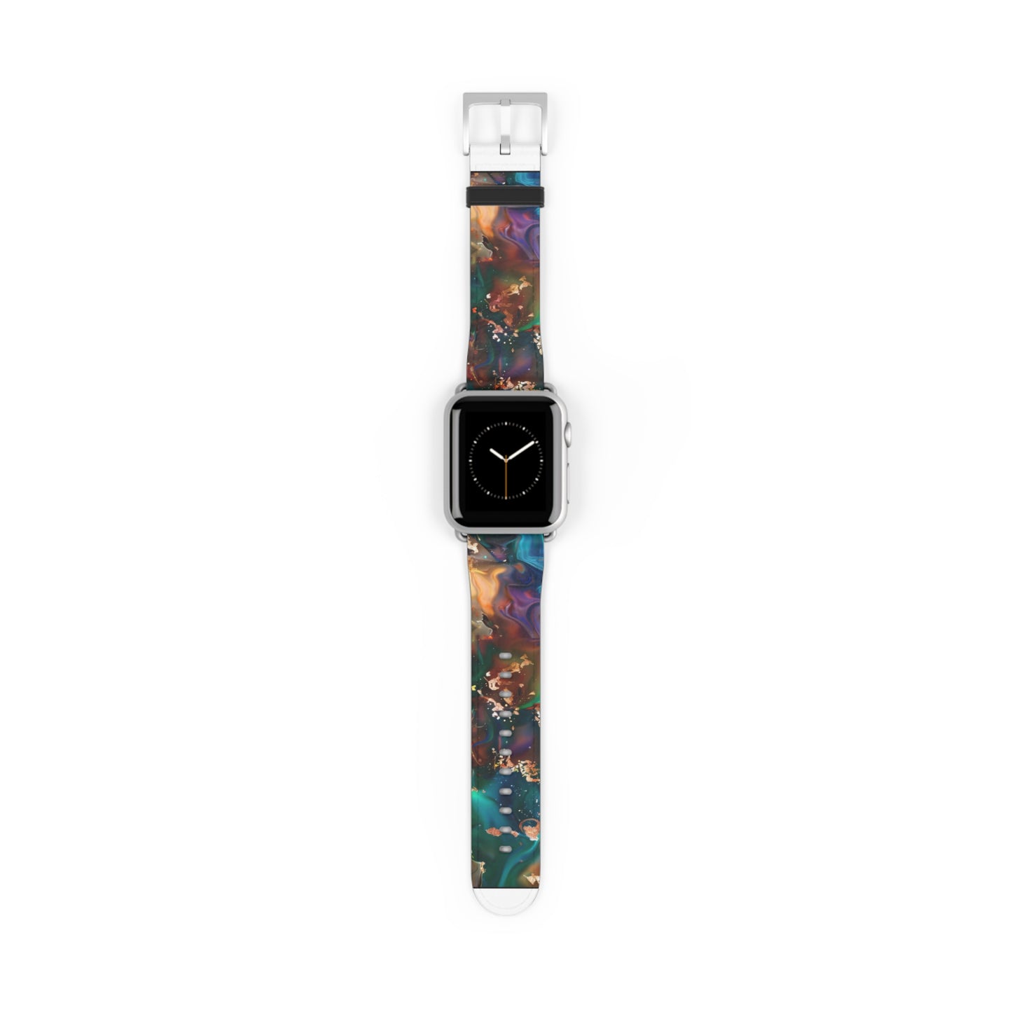 Cosmic Swirl Abstract Apple Watch Band, Galactic Marble Effect Smartwatch Strap, Vibrant Nebula-Inspired Wristband Accessory. Apple Watch Band Apple Watch Straps For Series 4 5 6 7 8 9 ULTRA SE 38/40/41mm & 42/44/45mm Vegan Faux Leather Band