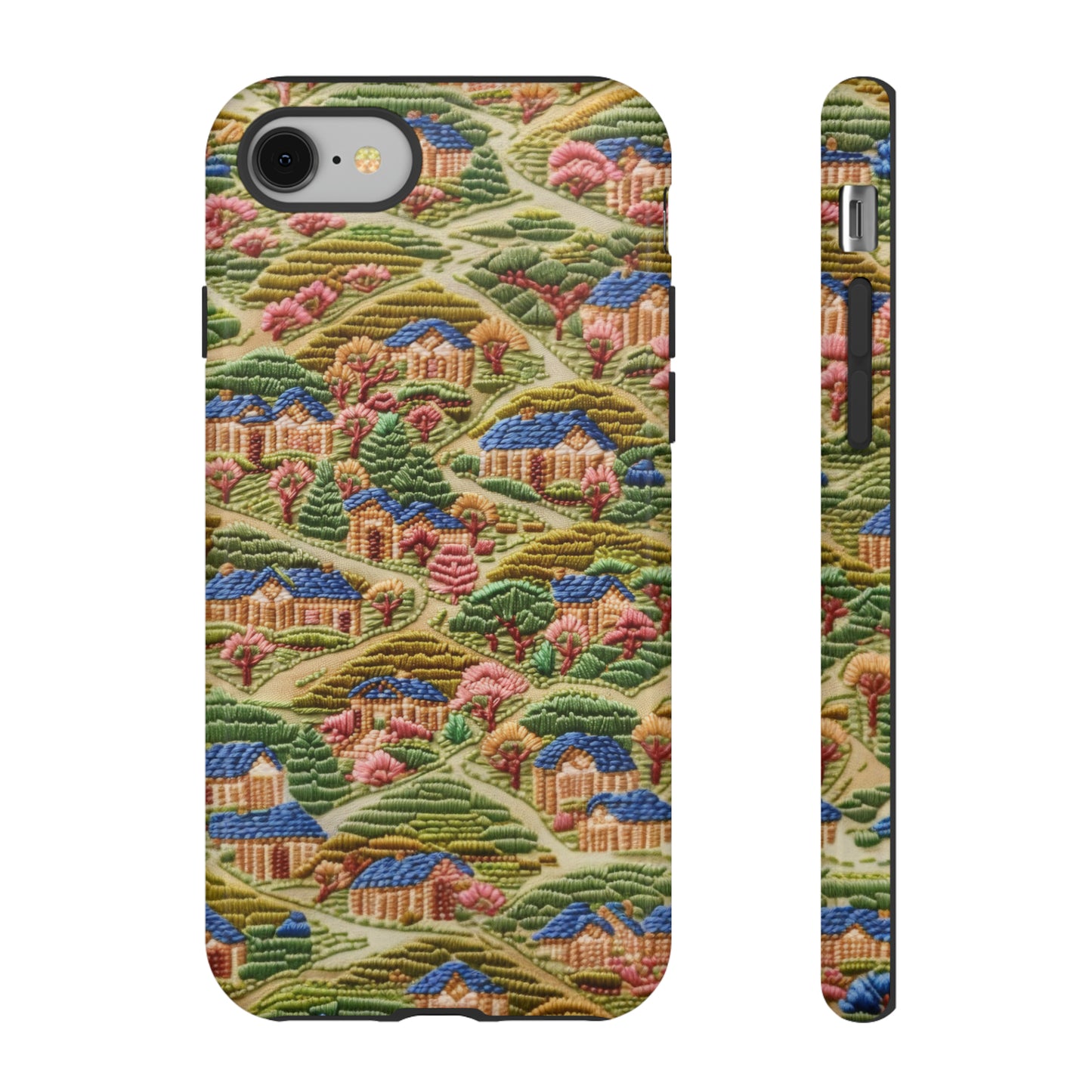 Caratteristica custodia per iPhone trapuntata in stile country, design patchwork affascinante, cover per telefono artistica e protettiva, custodie per telefono resistenti