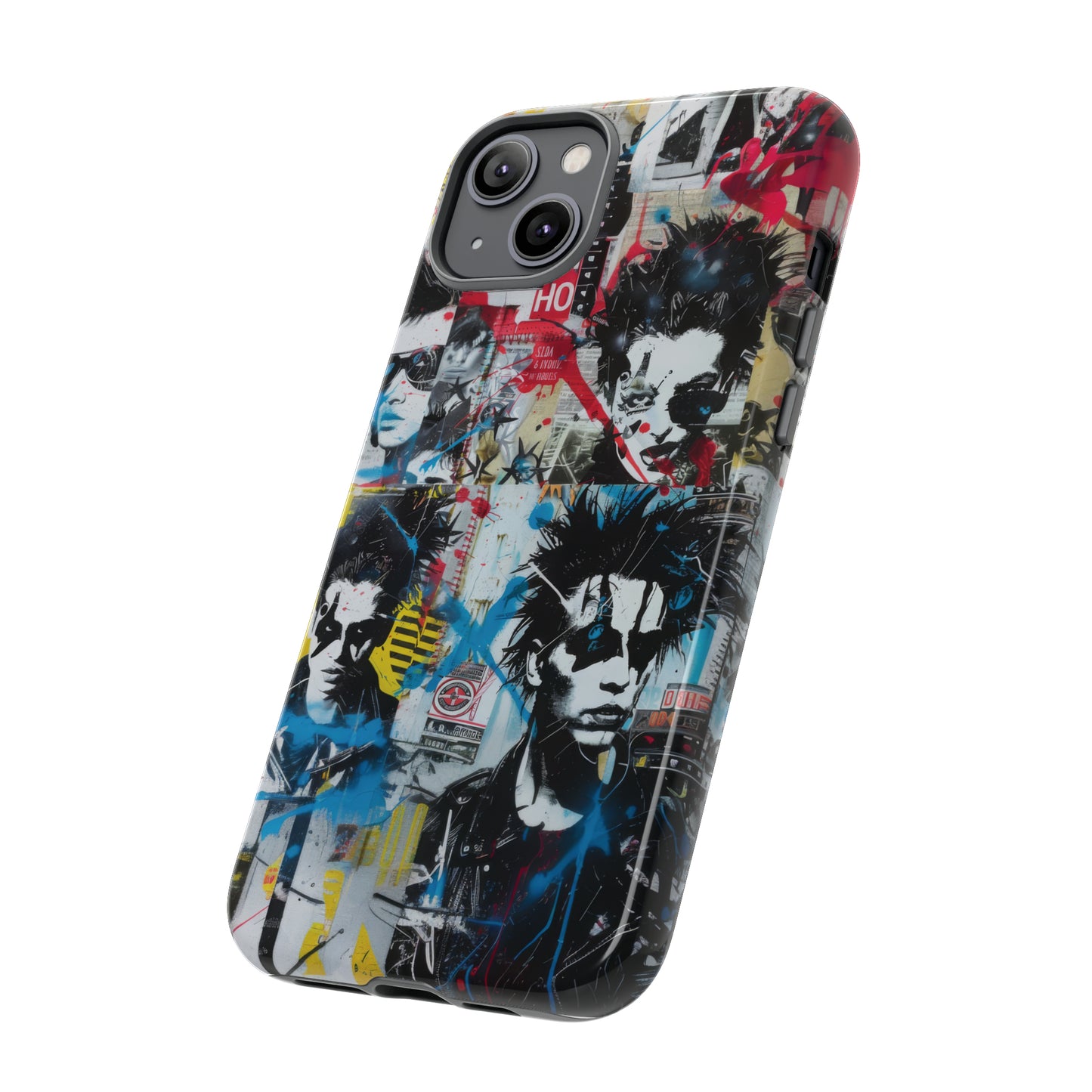 Urban Punk Graffiti Art Phone Case, Durable Protective Cover for Latest Models, Eye-Catching Street Style Accessory, Tough Cases