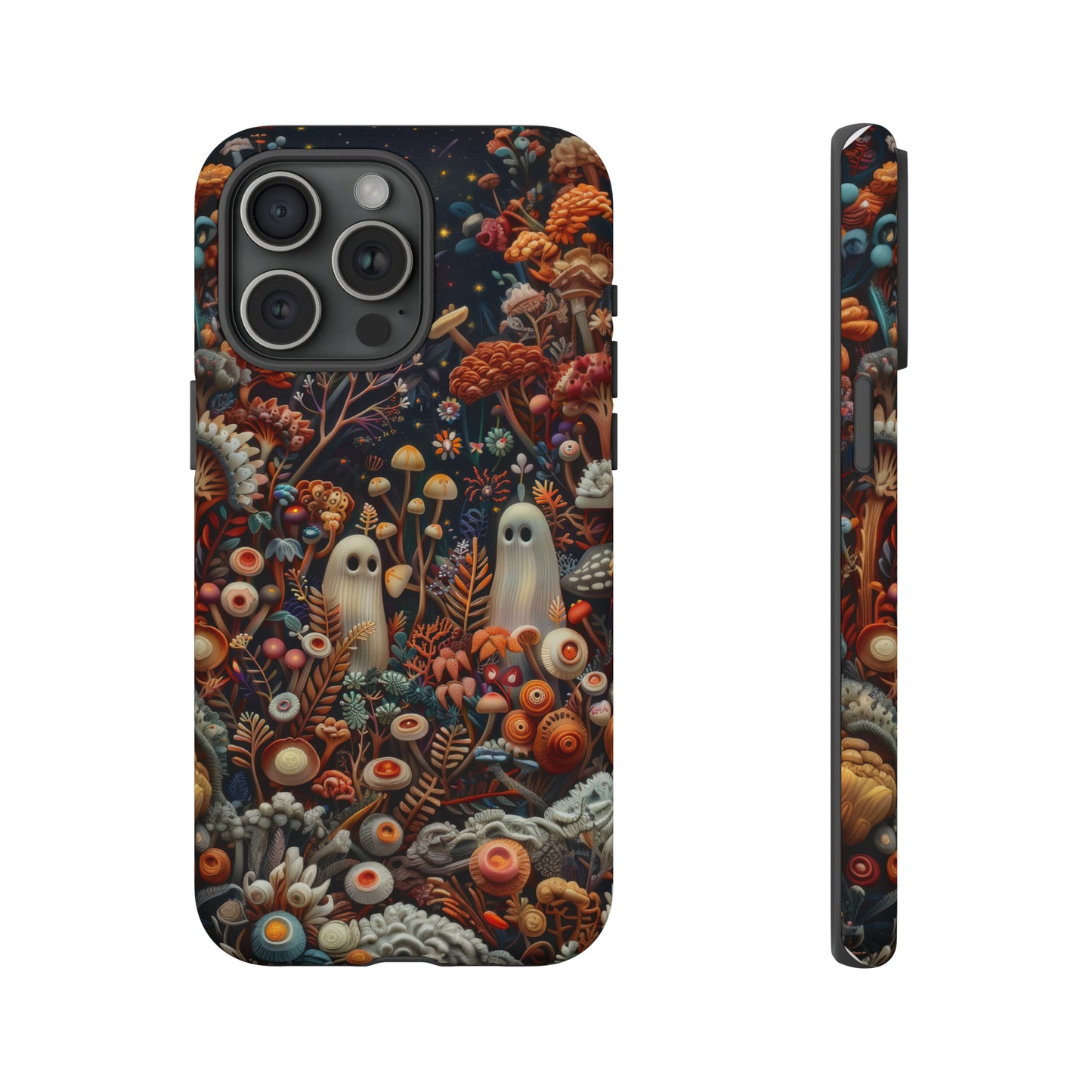 Cosmic Fantasy iPhone Case, Space-Themed Mushroom Design, Protective Cover with Galactic Charm, Tough Phone Cases