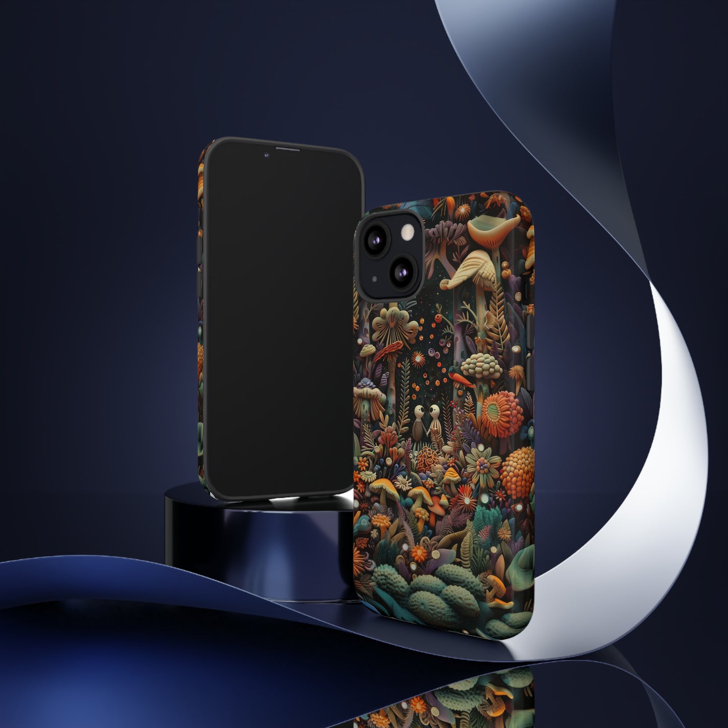 Custodia per telefono Foresta incantata, Design mistico di funghi e foglie, Cover protettiva magica per telefono, Custodie per telefono resistenti