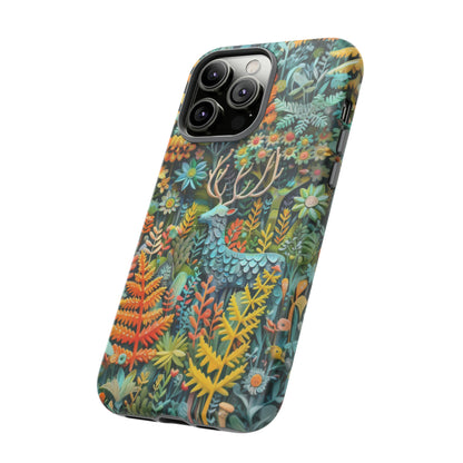 Zauberhafte Waldhirsch iPhone Hülle, Zauberhaftes Fauna- und Flora-Design, Schützende, von der Natur inspirierte Hülle, Robuste Handyhüllen