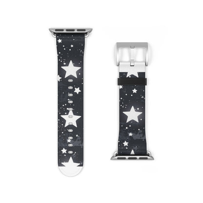 Celestial Stars Night Sky Smartwatch Band | Galactic Theme Watch Strap | Fashionable Astronomy-Inspired Accessory. Apple Watch Band Apple Watch Straps For Series 4 5 6 7 8 9 ULTRA SE 38/40/41mm & 42/44/45mm Vegan Faux Leather Band