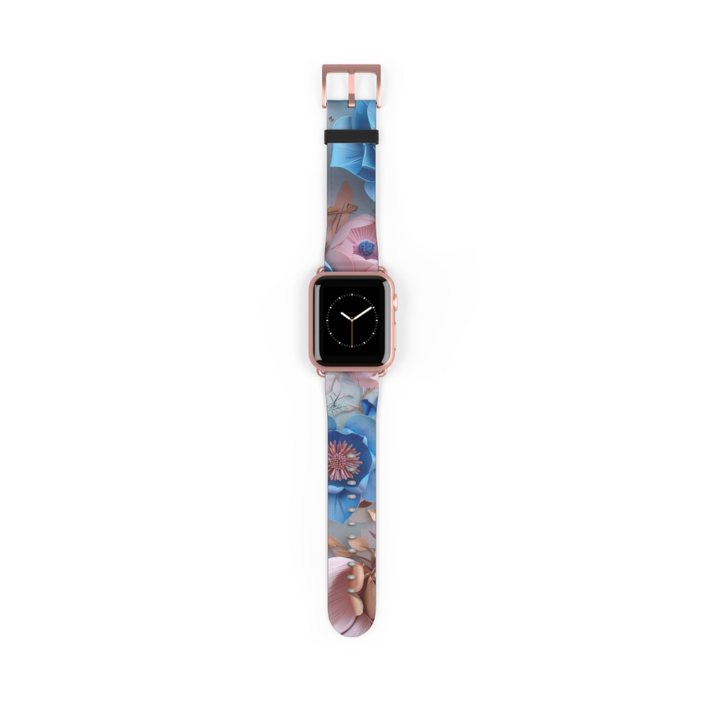 Cinturino per Apple Watch Serene Blue Botanicals, design floreale tranquillo, accessorio rilassante per smartwatch. Cinturino Apple Watch Cinturini Apple Watch per serie 4 5 6 7 8 9 ULTRA SE 38/40/41 mm e 42/44/45 mm Cinturino in ecopelle vegana