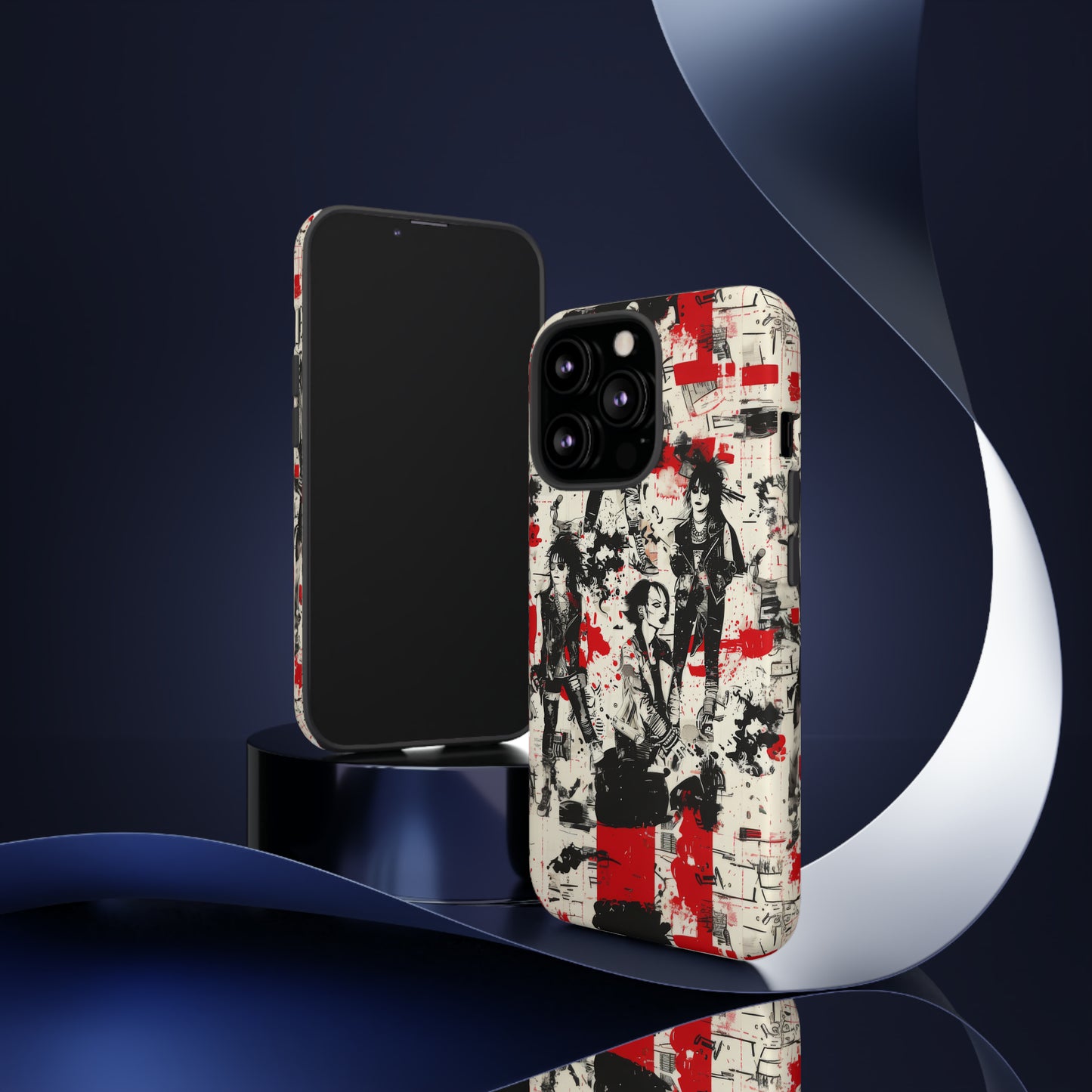 Rock Rebel Grunge-Telefonhülle, schlagfeste Hülle für Trendsetter, künstlerisches Punkrock-Design, robuste Telefonhüllen