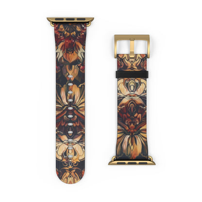 Renaissance Art Inspired Apple Watch Band, Classic Floral Tapestry Design, Elegant Accessory for Art Historians and Aficionados. Apple Watch Band Apple Watch Straps For Series 4 5 6 7 8 9 ULTRA SE 38/40/41mm & 42/44/45mm Vegan Faux Leather Band