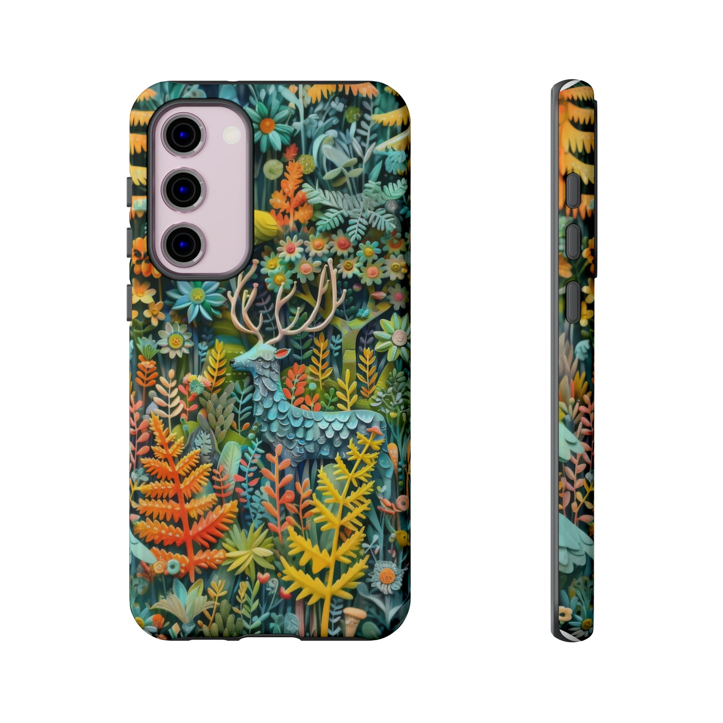 Zauberhafte Waldhirsch iPhone Hülle, Zauberhaftes Fauna- und Flora-Design, Schützende, von der Natur inspirierte Hülle, Robuste Handyhüllen