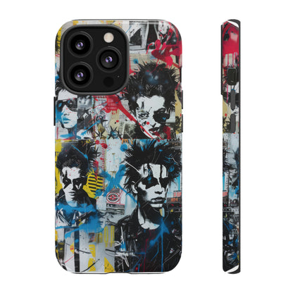 Urban Punk Graffiti Art Phone Case, Durable Protective Cover for Latest Models, Eye-Catching Street Style Accessory, Tough Cases