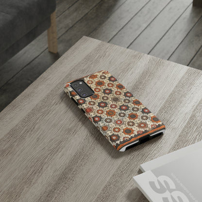 Custodia per iPhone retrò in pizzo all'uncinetto, estetica dal design artigianale, custodia protettiva in stile vintage, custodie per telefono resistenti