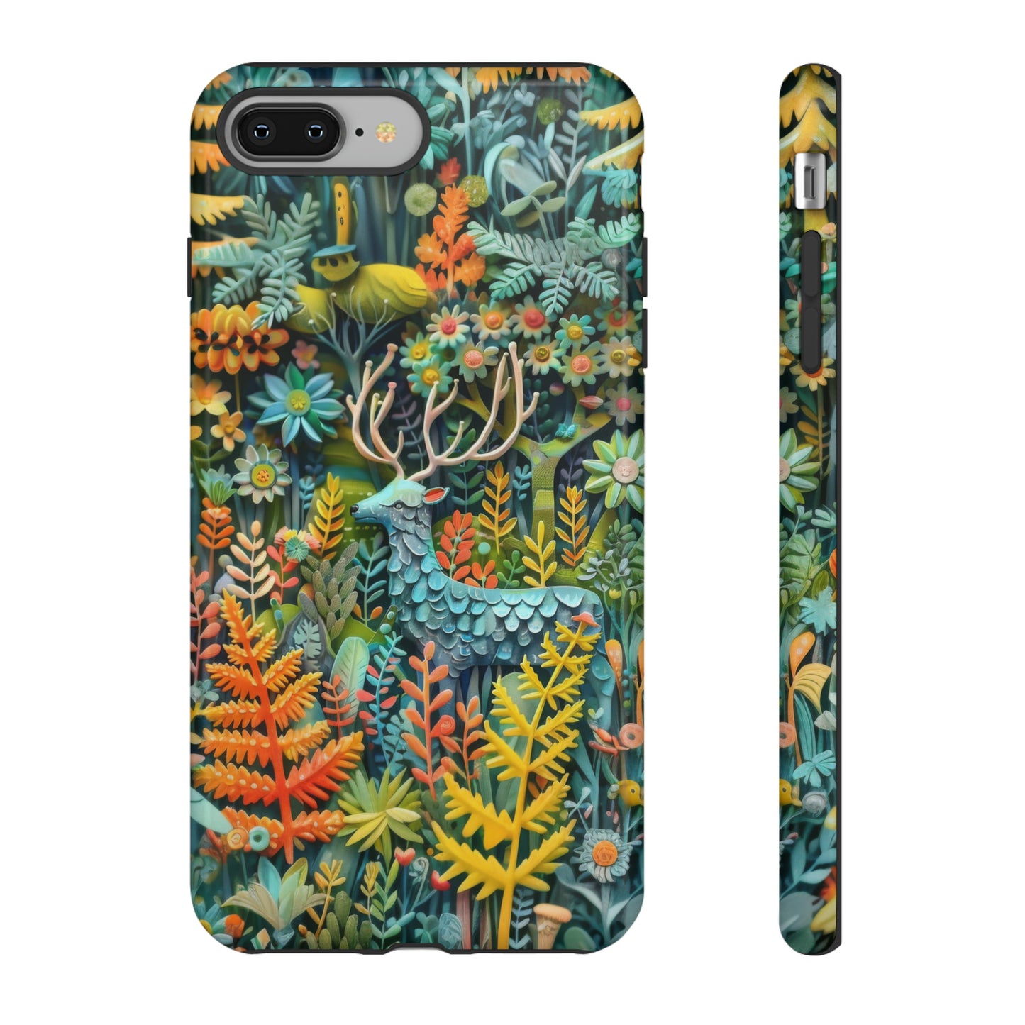 Zauberhafte Waldhirsch iPhone Hülle, Zauberhaftes Fauna- und Flora-Design, Schützende, von der Natur inspirierte Hülle, Robuste Handyhüllen