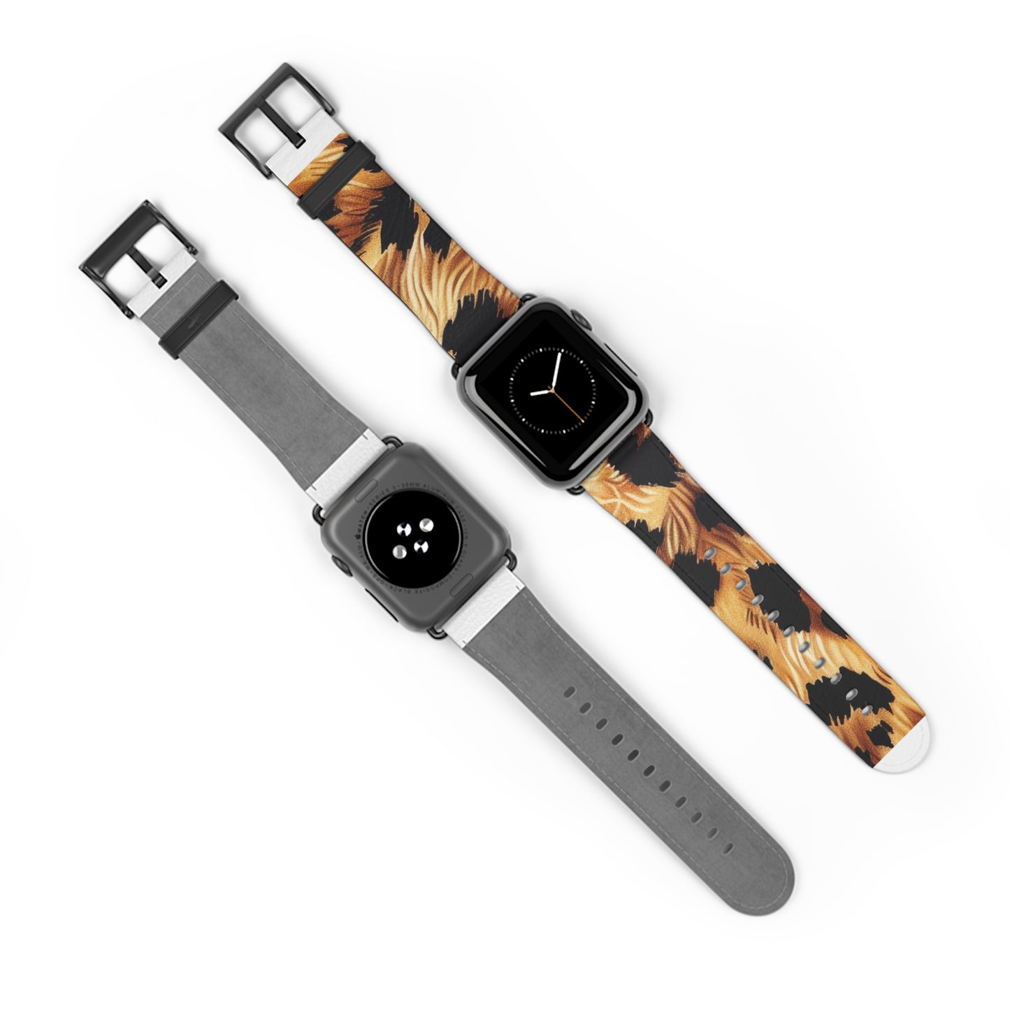 Chic Leopard Print Apple Watch Band, Classic Animal Spotted Pattern, Exotic Fashion Smartwatch Accessory. Apple Watch Band Apple Watch Straps For Series 4 5 6 7 8 9 ULTRA SE 38/40/41mm & 42/44/45mm Vegan Faux Leather Band