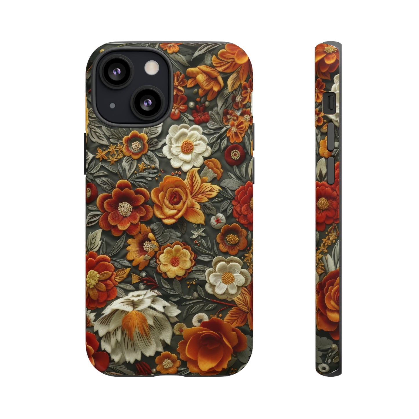 Custodia per iPhone con fiori autunnali, calda eleganza floreale, custodia protettiva stagionale, custodie per telefoni resistenti