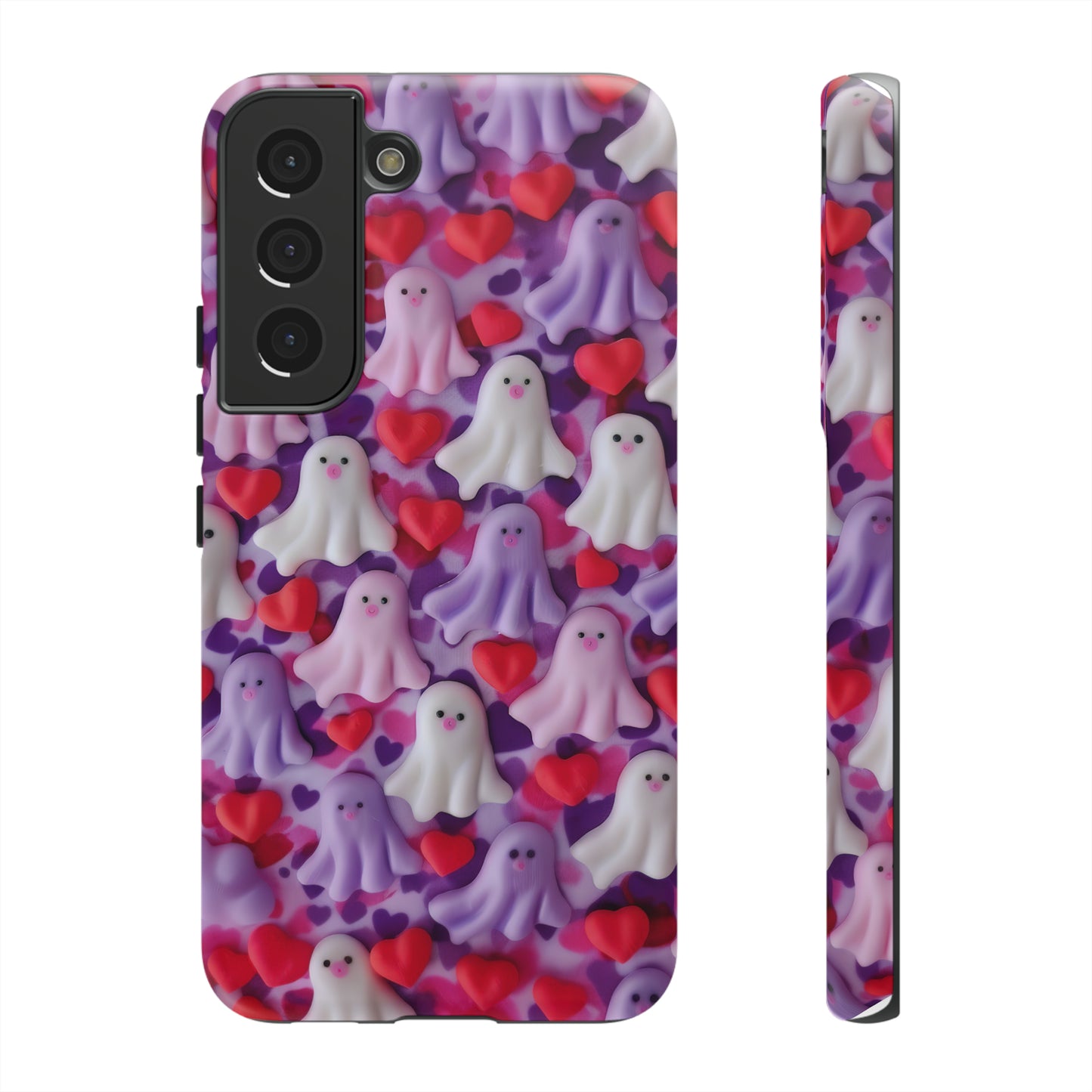 Love Struck Ghosts Handyhülle, Verspielte Geister und Herzen Design Hülle für Smartphones, Robuste Handyhüllen