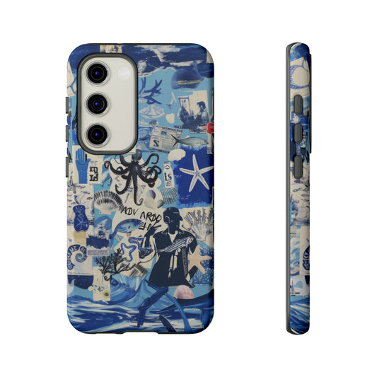 Nautical Adventure Collage Phone Case, Ocean Explorer Design, Durable Cover for Sea Lovers, Tough Phone Cases