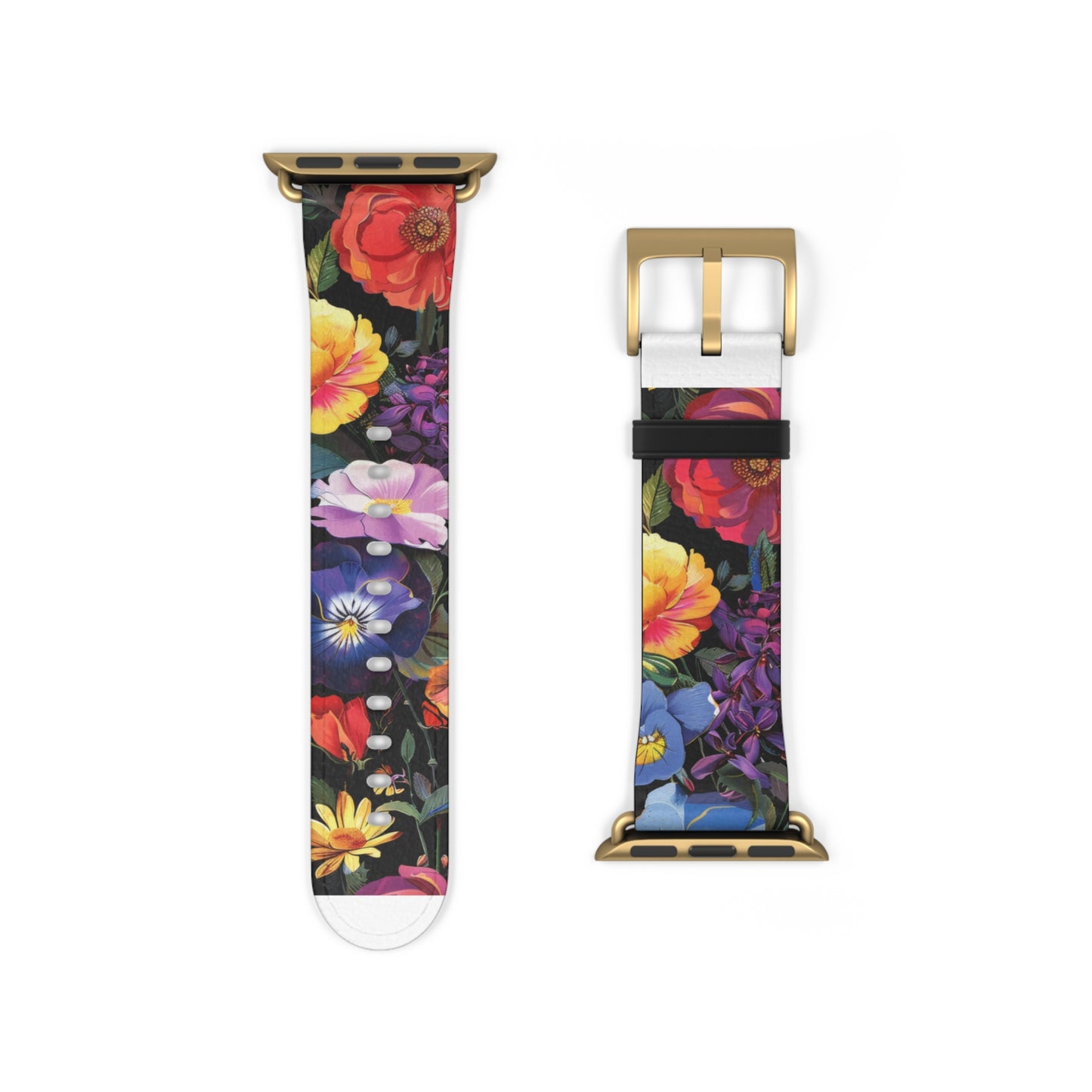 Floral Elegance Apple Watch Strap, Lush Botanical Print Watch Band, Chic Garden-Inspired Accessory for Everyday Style. Apple Watch Band Apple Watch Straps For Series 4 5 6 7 8 9 ULTRA SE 38/40/41mm & 42/44/45mm Vegan Faux Leather Band