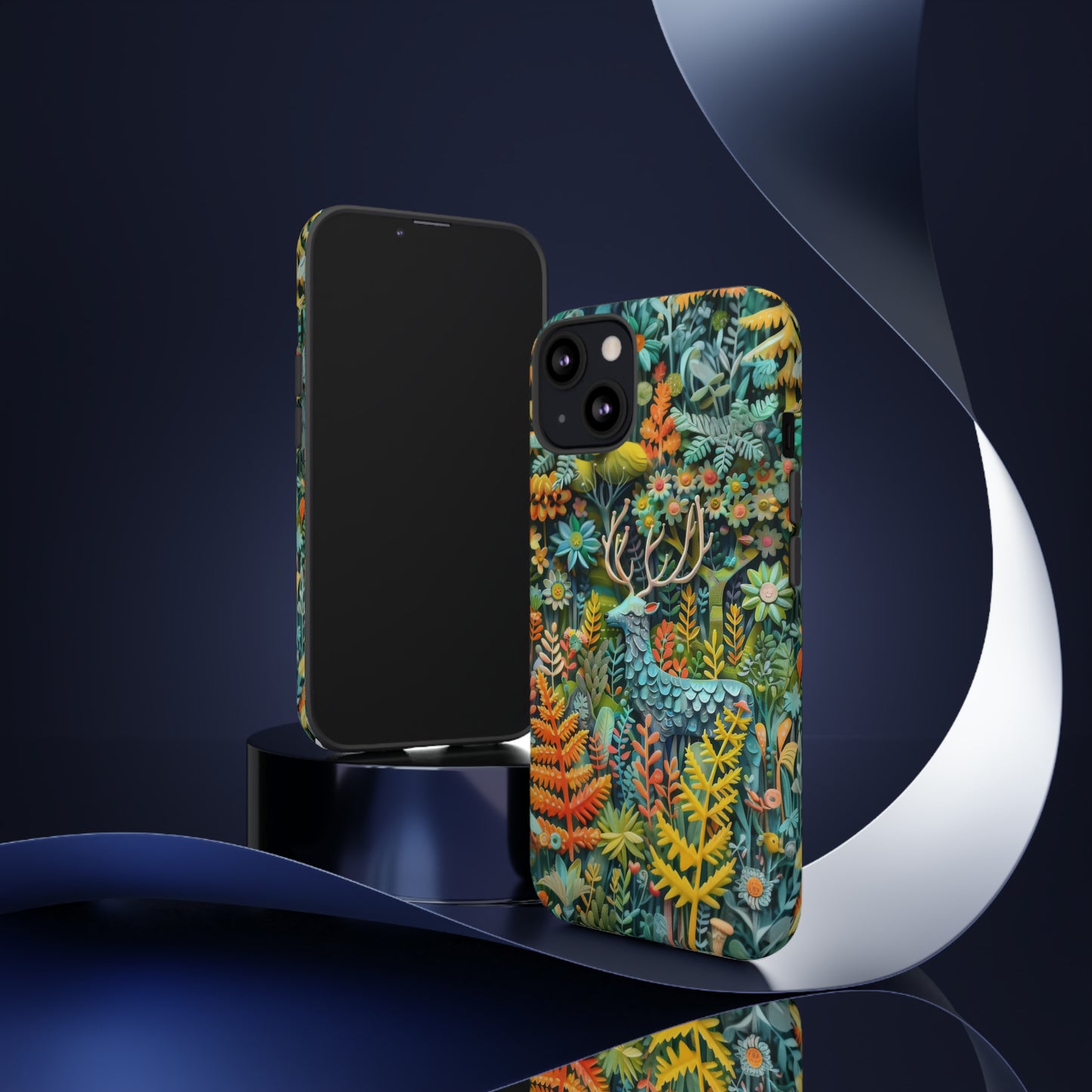 Zauberhafte Waldhirsch iPhone Hülle, Zauberhaftes Fauna- und Flora-Design, Schützende, von der Natur inspirierte Hülle, Robuste Handyhüllen