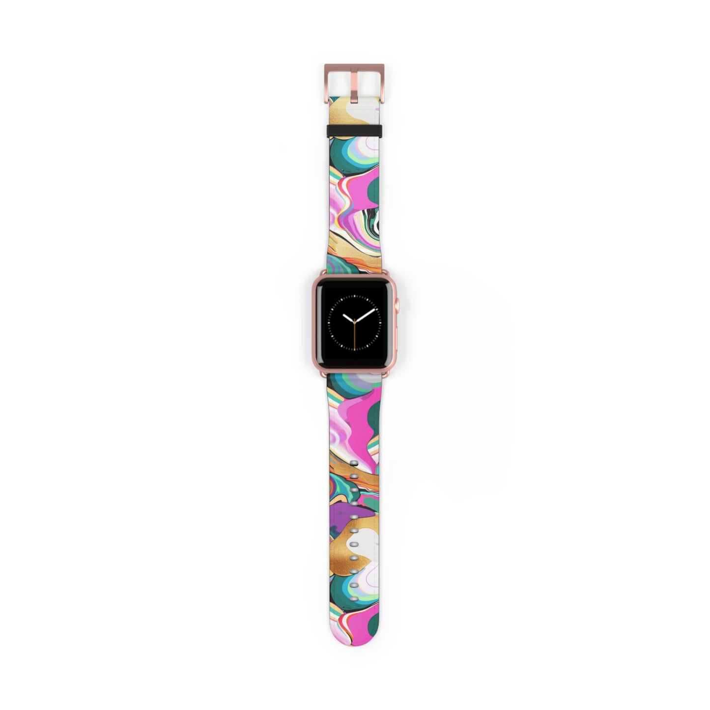 Whimsical Abstract Waves Apple Watch Band, Psychedelic Swirls Smartwatch Strap, Colorful Artistic Wristband Accessory. Apple Watch Band Apple Watch Straps For Series 4 5 6 7 8 9 ULTRA SE 38/40/41mm & 42/44/45mm Vegan Faux Leather Band