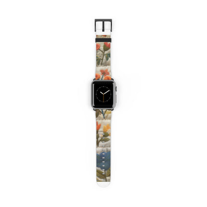 Cozy Autumn Vibes Knitted Pattern Apple Watch Band, Warm Tones & Textured Design Smartwatch Strap. Apple Watch Band Apple Watch Straps For Series 4 5 6 7 8 9 ULTRA SE 38/40/41mm & 42/44/45mm Vegan Faux Leather Band