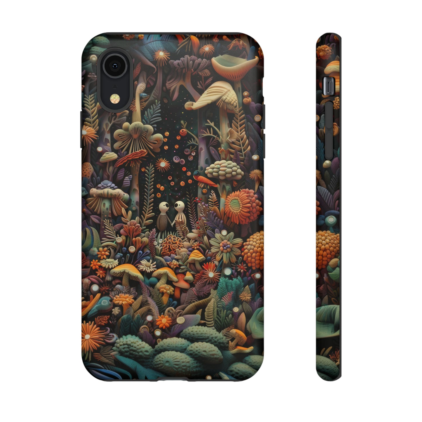 Custodia per telefono Foresta incantata, Design mistico di funghi e foglie, Cover protettiva magica per telefono, Custodie per telefono resistenti