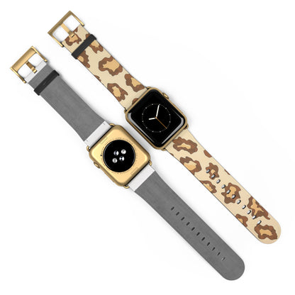 Klassisches Wüstentarn-Armband für die Apple Watch | Militärisch inspiriertes Armband. Apple Watch-Armband, Apple Watch-Armbänder für Serie 4, 5, 6, 7, 8, 9, ULTRA SE, 38/40/41 mm und 42/44/45 mm, veganes Kunstlederarmband