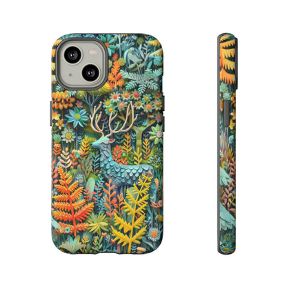 Zauberhafte Waldhirsch iPhone Hülle, Zauberhaftes Fauna- und Flora-Design, Schützende, von der Natur inspirierte Hülle, Robuste Handyhüllen