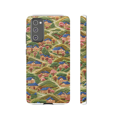 Caratteristica custodia per iPhone trapuntata in stile country, design patchwork affascinante, cover per telefono artistica e protettiva, custodie per telefono resistenti