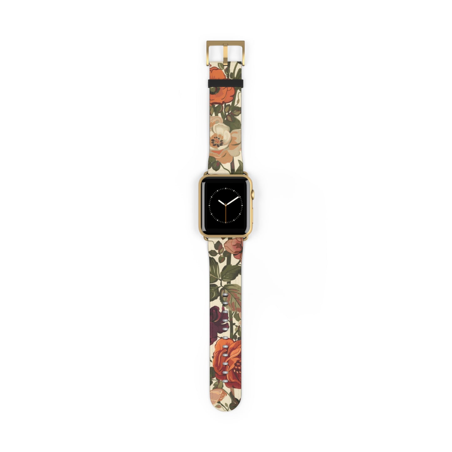 Autumn Harvest Floral Apple Watch Band | Rustic Bouquet Design Strap | Earthy Toned Smartwatch Accessory | Fall Fashion Statement Piece. Apple Watch Band Apple Watch Straps For Series 4 5 6 7 8 9 ULTRA SE 38/40/41mm & 42/44/45mm Vegan Faux Leather Band