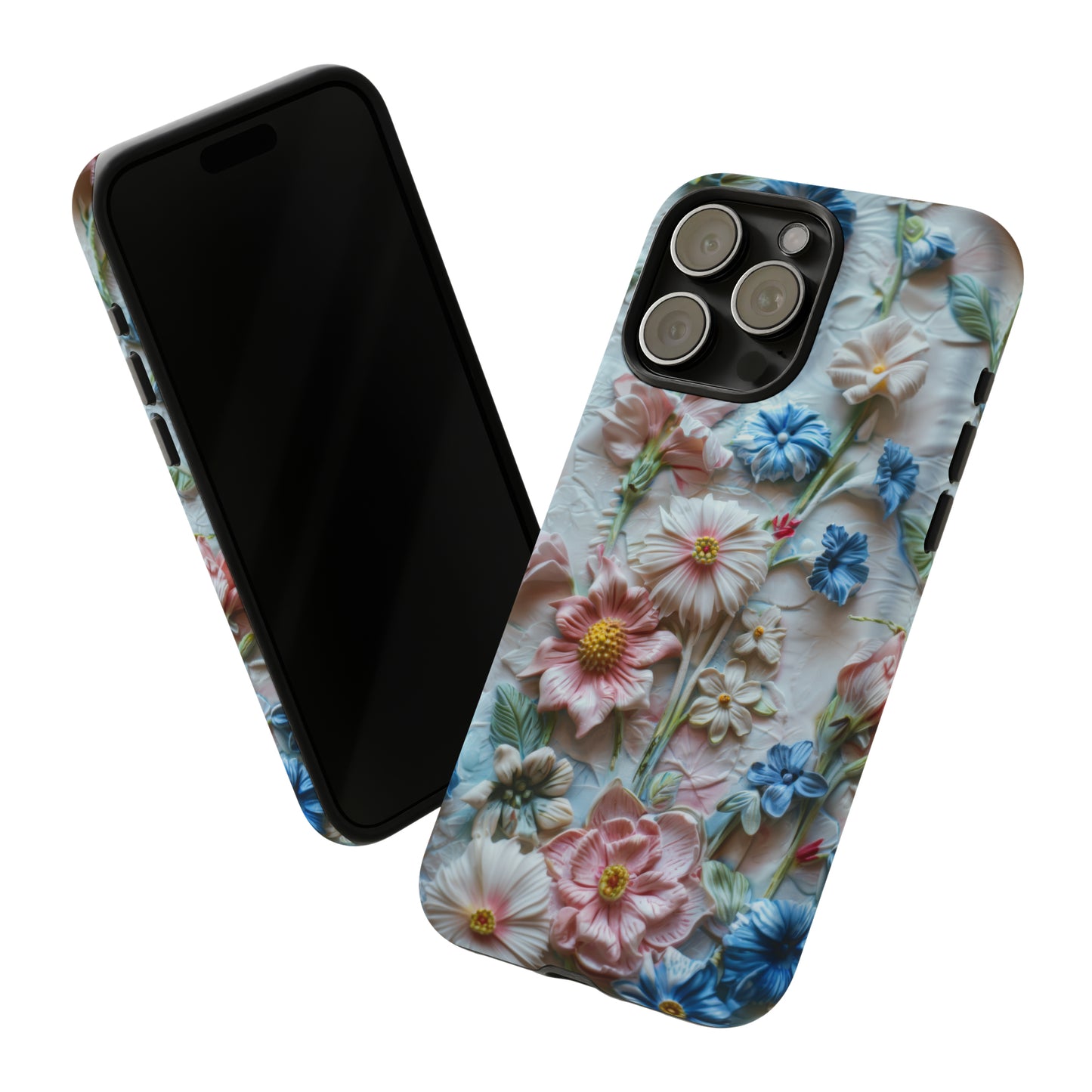 Florale Handyhülle, 3D Blumentextur Handyhülle, Schützendes &amp; stylisches Smartphone Accessoire, Robuste Handyhüllen 