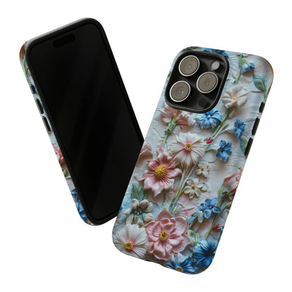 Florale Handyhülle, 3D Blumentextur Handyhülle, Schützendes &amp; stylisches Smartphone Accessoire, Robuste Handyhüllen 