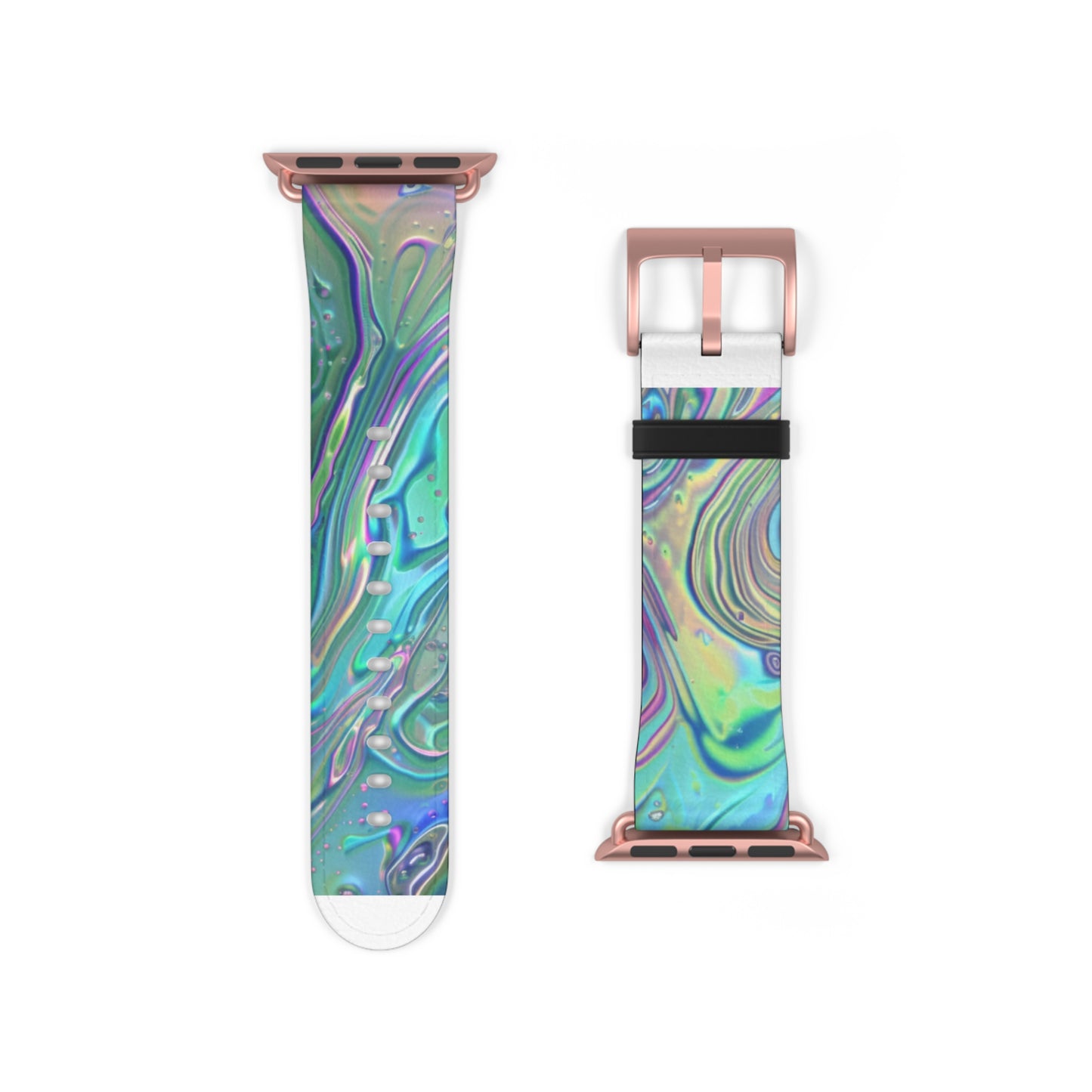 Iridescent Swirl Apple Watch Strap, Holographic Marbled Band, Mesmerizing Accessory for a Futuristic Style Statement. Apple Watch Band Apple Watch Straps For Series 4 5 6 7 8 9 ULTRA SE 38/40/41mm & 42/44/45mm Vegan Faux Leather Band