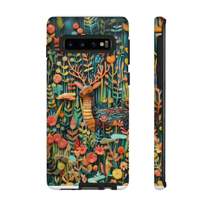 Mystical Woodland Stag iPhone Case, Vibrant Nature Scene, Artistic Protective Cover, Tough Phone Cases