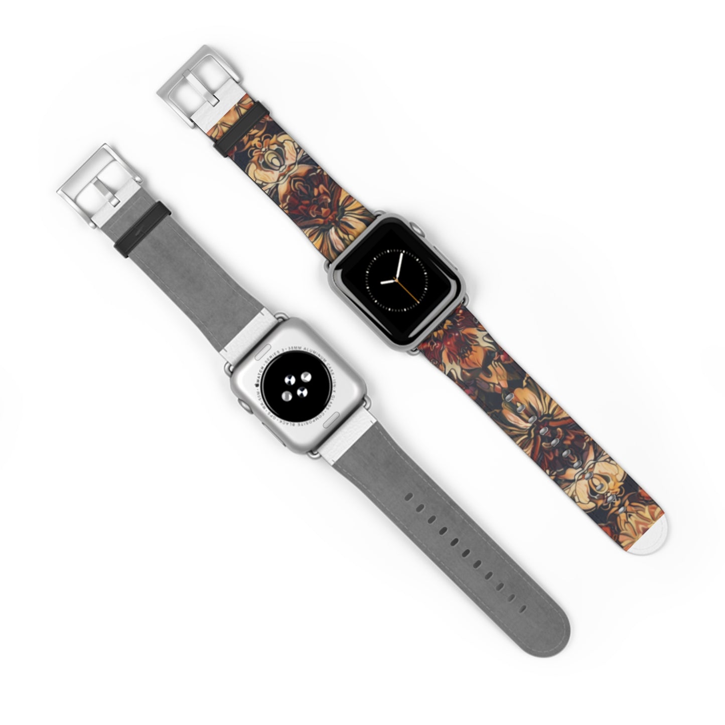 Renaissance Art Inspired Apple Watch Band, Classic Floral Tapestry Design, Elegant Accessory for Art Historians and Aficionados. Apple Watch Band Apple Watch Straps For Series 4 5 6 7 8 9 ULTRA SE 38/40/41mm & 42/44/45mm Vegan Faux Leather Band