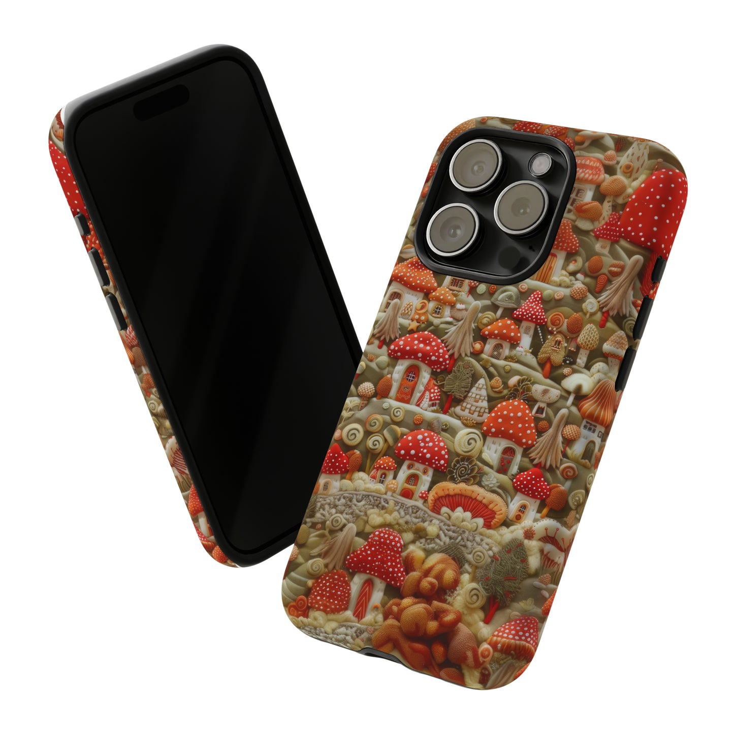 Custodia per iPhone Il villaggio dei funghi incantati, grafica con funghi fantasy, custodia protettiva unica, custodie per telefoni resistenti