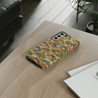 Caratteristica custodia per iPhone trapuntata in stile country, design patchwork affascinante, cover per telefono artistica e protettiva, custodie per telefono resistenti