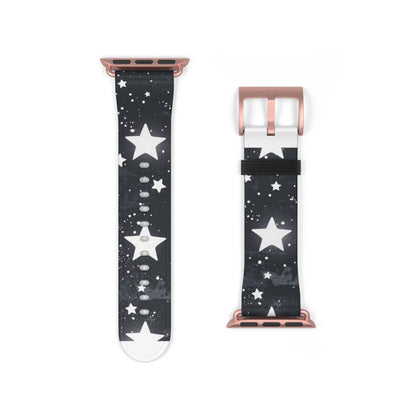 Celestial Stars Night Sky Smartwatch Band | Galactic Theme Watch Strap | Fashionable Astronomy-Inspired Accessory. Apple Watch Band Apple Watch Straps For Series 4 5 6 7 8 9 ULTRA SE 38/40/41mm & 42/44/45mm Vegan Faux Leather Band