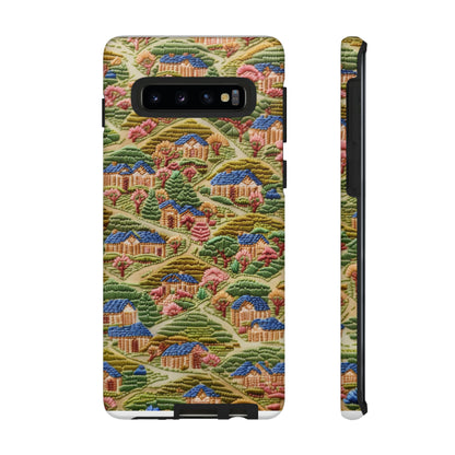 Caratteristica custodia per iPhone trapuntata in stile country, design patchwork affascinante, cover per telefono artistica e protettiva, custodie per telefono resistenti