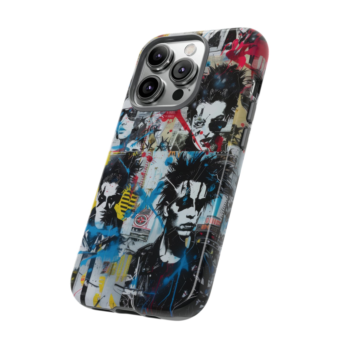 Urban Punk Graffiti Art Phone Case, Durable Protective Cover for Latest Models, Eye-Catching Street Style Accessory, Tough Cases