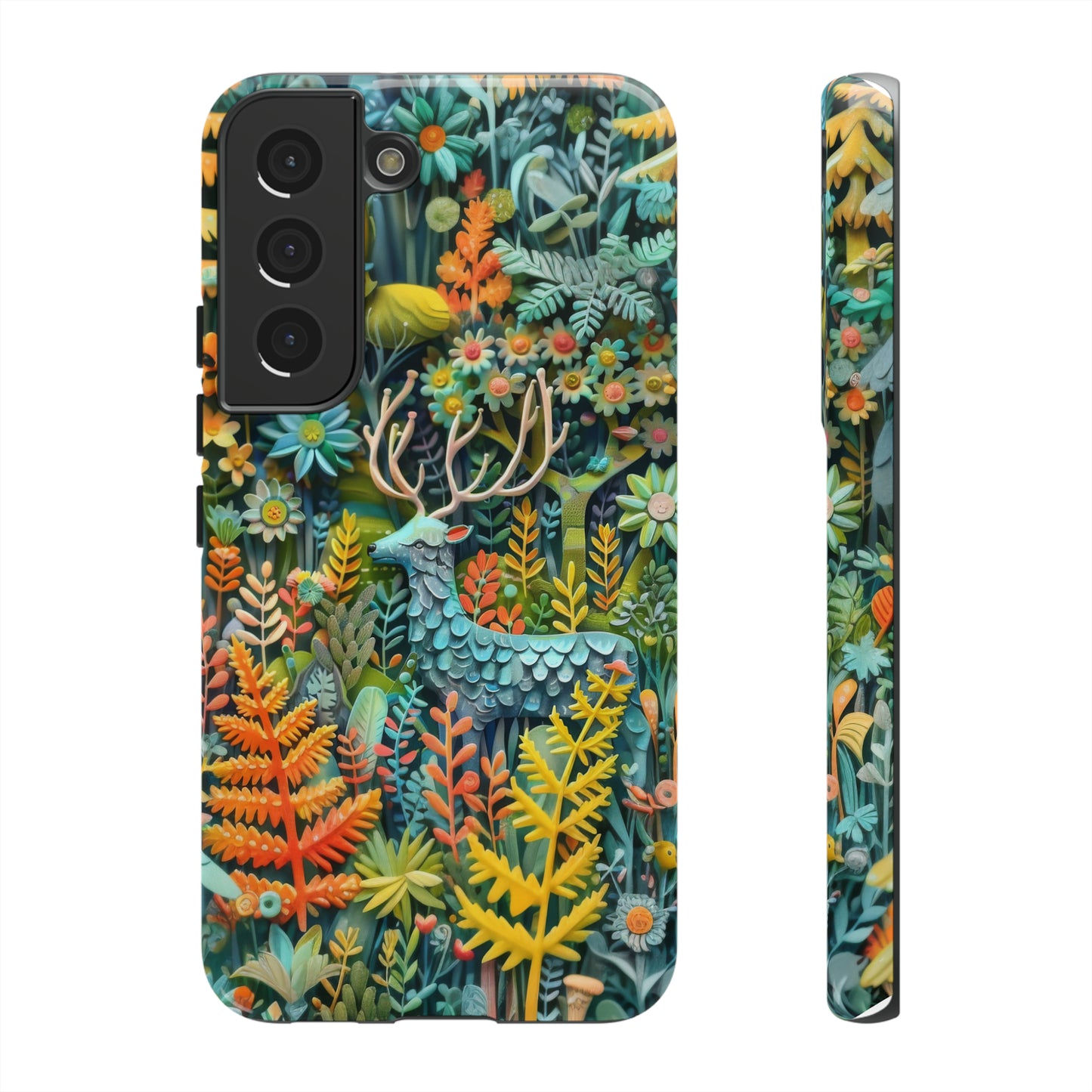 Zauberhafte Waldhirsch iPhone Hülle, Zauberhaftes Fauna- und Flora-Design, Schützende, von der Natur inspirierte Hülle, Robuste Handyhüllen