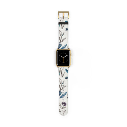 Florale Eleganz Apple Watch Band | Schickes Armband mit botanischem Design. Apple Watch Band Apple Watch Armbänder für Serie 4 5 6 7 8 9 ULTRA SE 38/40/41 mm und 42/44/45 mm veganes Kunstlederband 