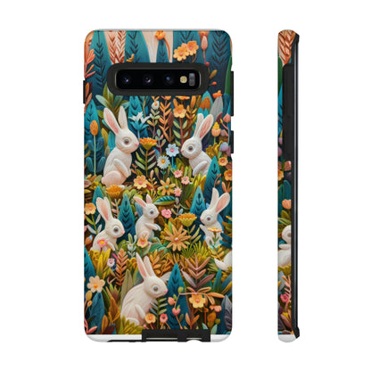 Mystical Garden Bunnies iPhone Case, Enchanted Floral Wonderland, Durable Protective Cover, Tough Phone Cases