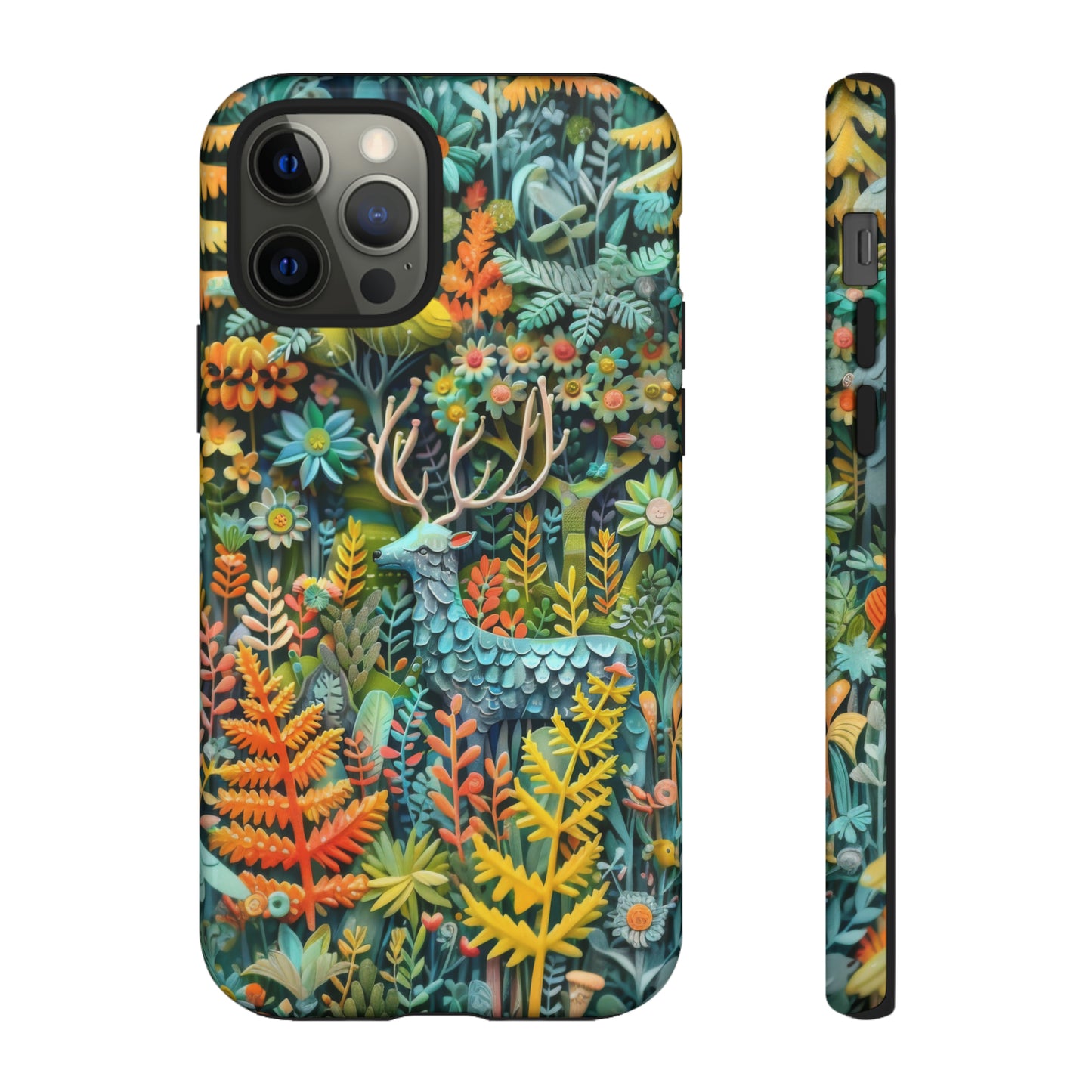 Zauberhafte Waldhirsch iPhone Hülle, Zauberhaftes Fauna- und Flora-Design, Schützende, von der Natur inspirierte Hülle, Robuste Handyhüllen