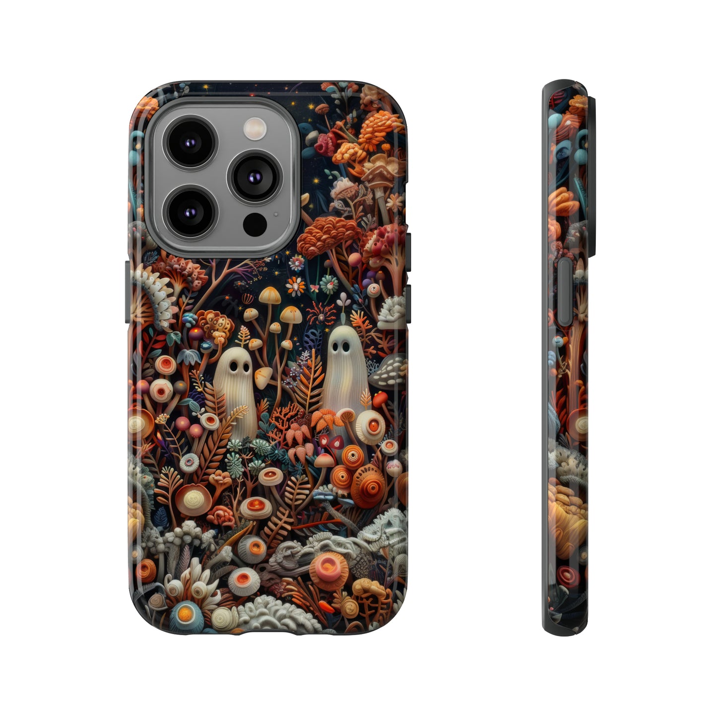 Cosmic Fantasy iPhone Case, Space-Themed Mushroom Design, Protective Cover with Galactic Charm, Tough Phone Cases