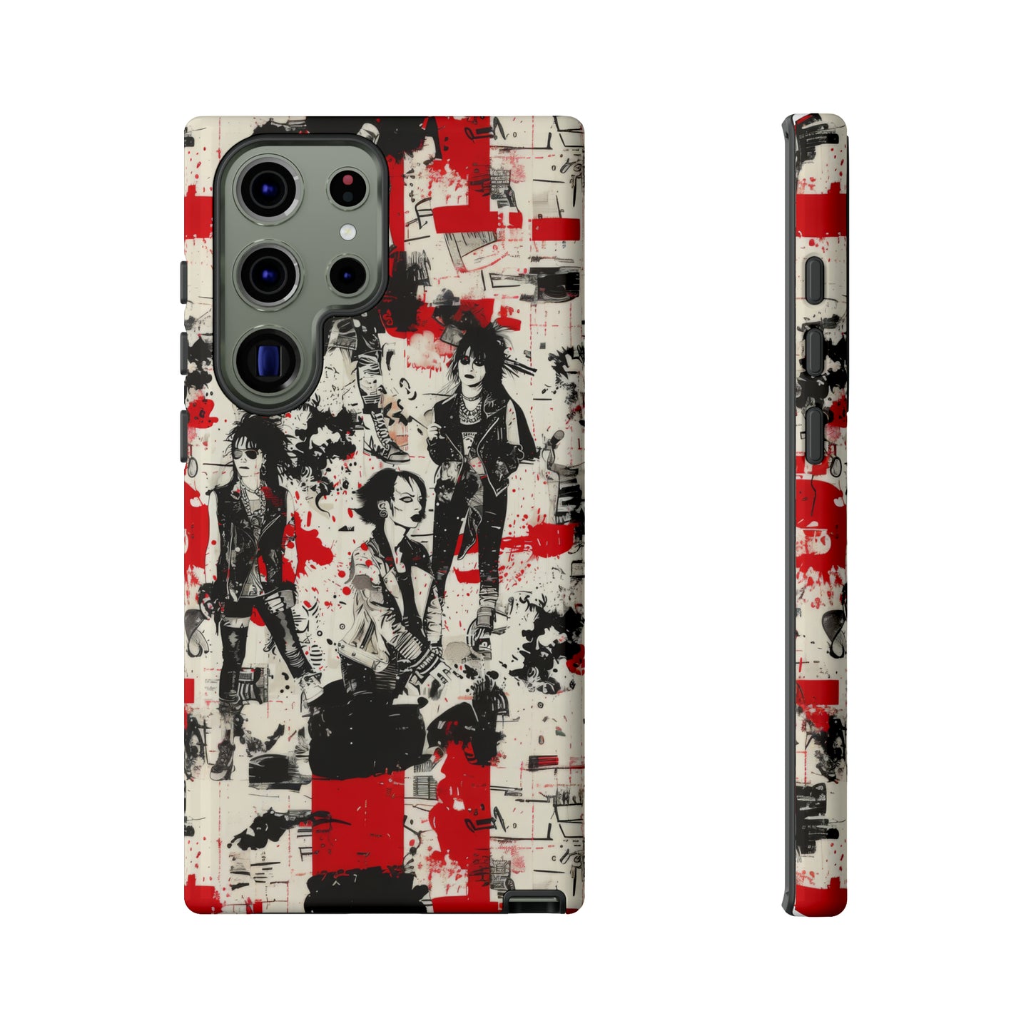 Rock Rebel Grunge-Telefonhülle, schlagfeste Hülle für Trendsetter, künstlerisches Punkrock-Design, robuste Telefonhüllen