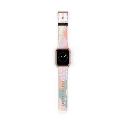 Modern Pastel Apple Watch Strap, Abstract Geometric Pattern Band, Chic Contemporary Accessory for Trendsetters. Apple Watch Band Apple Watch Straps For Series 4 5 6 7 8 9 ULTRA SE 38/40/41mm & 42/44/45mm Vegan Faux Leather Band