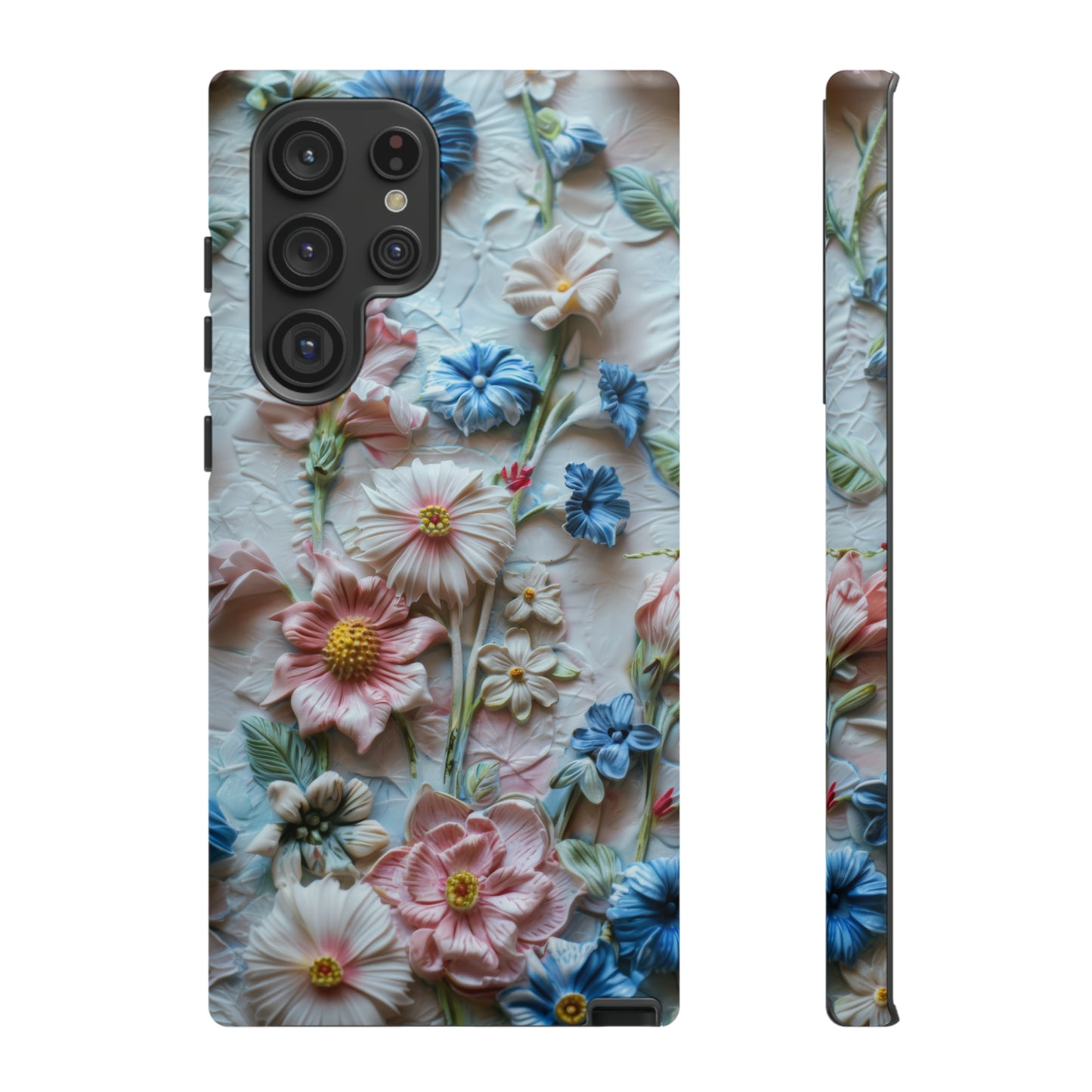 Florale Handyhülle, 3D Blumentextur Handyhülle, Schützendes &amp; stylisches Smartphone Accessoire, Robuste Handyhüllen 